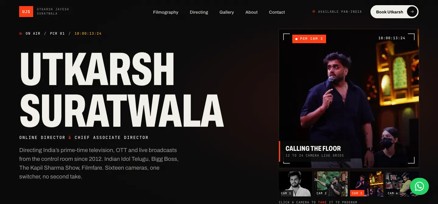 Utkarsh Suratwala - Director Portfolio website design