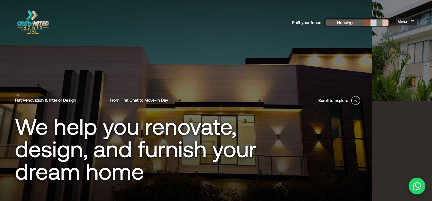 Crewnited Homes homepage