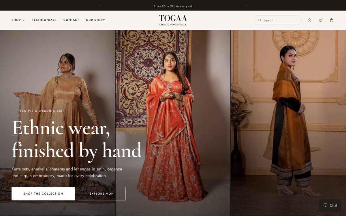 Togaa.in homepage